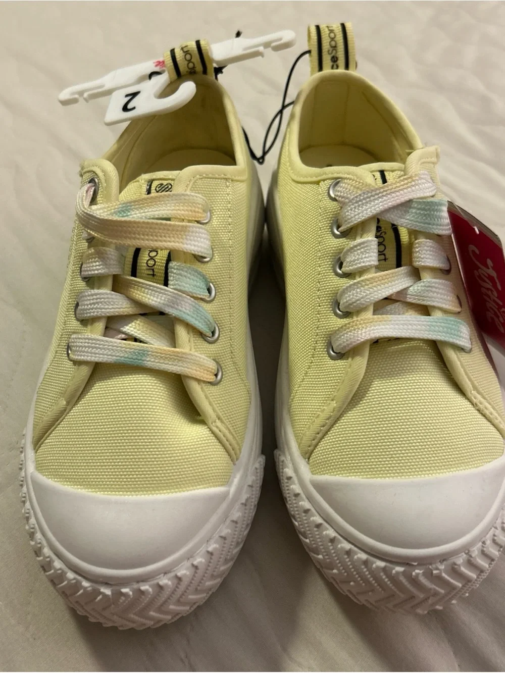 Justice Yellow Canvas Platform Sneakers with White Soles